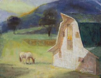 White Barn Sunrise