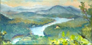 Painting of Lake Lure from Chimney Rock
